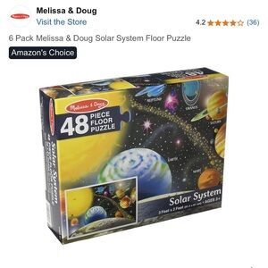 Melissa & Doug Blue and Green Space Puzzle 48 Pieces